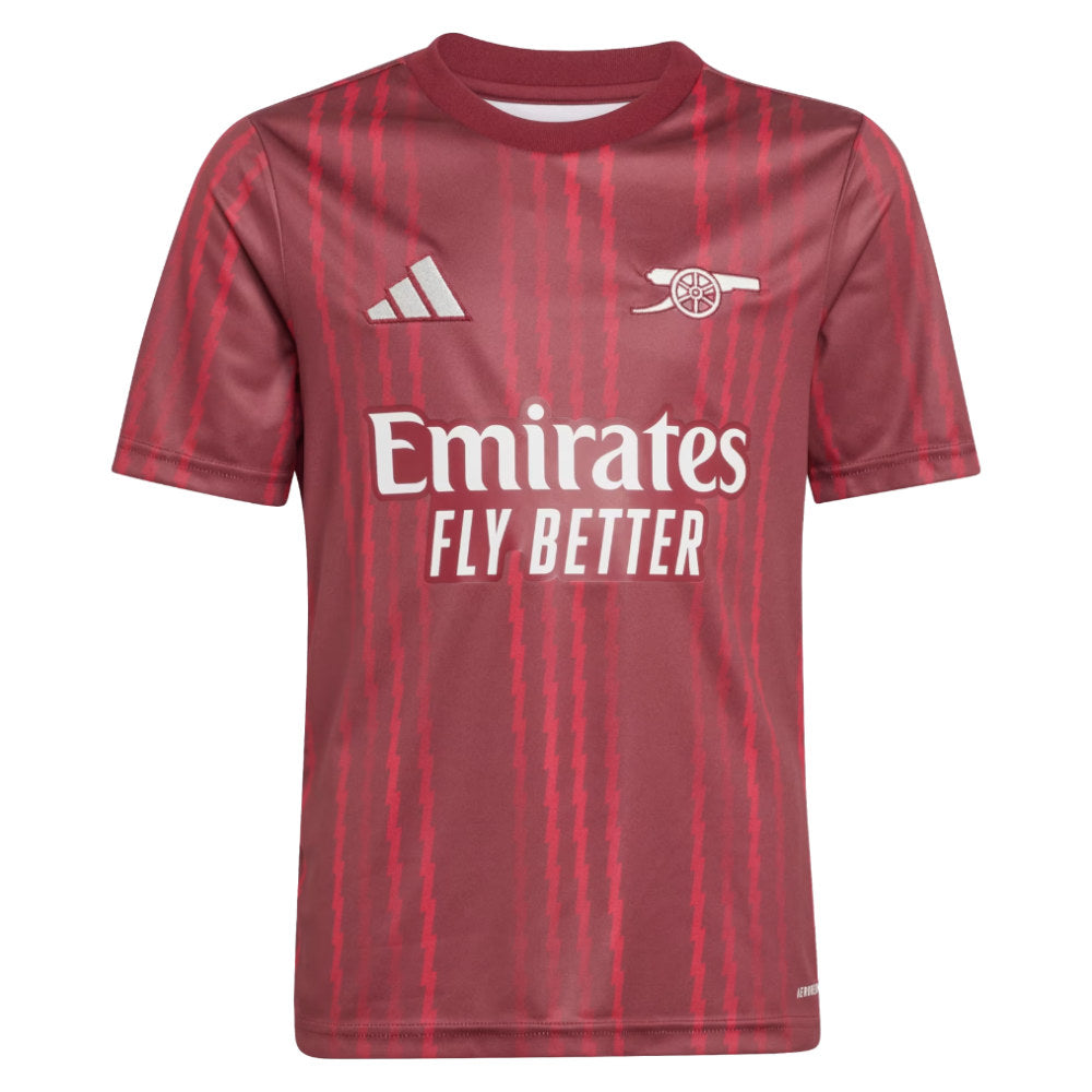 2025-2026 Arsenal Pre-Match Warm Up Shirt (Burgundy) - Kids_1