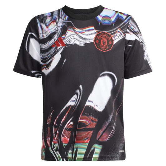 2025-2026 Man Utd Pre Match Shirt (Black) - Kids_2