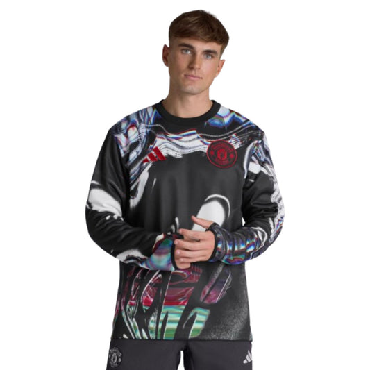 2025-2026 Man Utd Pre Match Warm Top (Black)_2