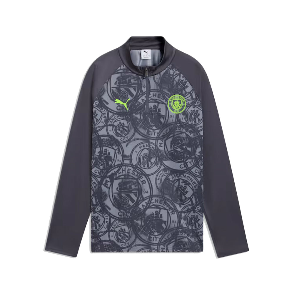 2026 Man City Warm Up 1/4 Zip Top (Gray) - Kids_0
