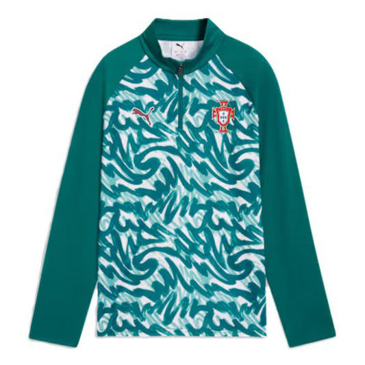 2026-2027 Portugal Warm Up 1/4 Zip Top (Green) - Kids_0