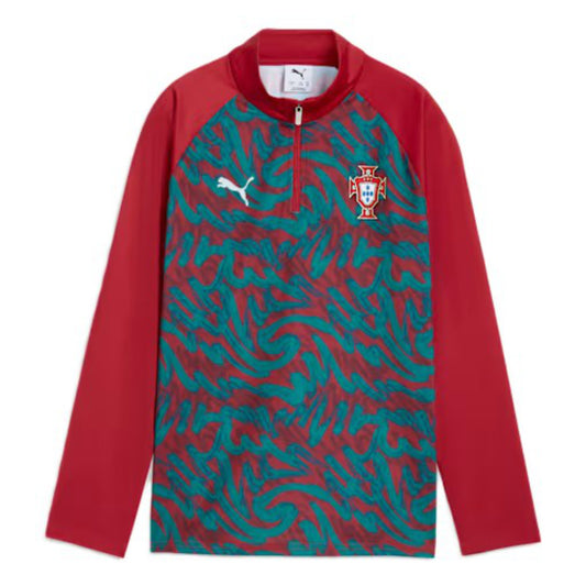 2026-2027 Portugal Warm Up 1/4 Zip Top (Red) - Kids_0