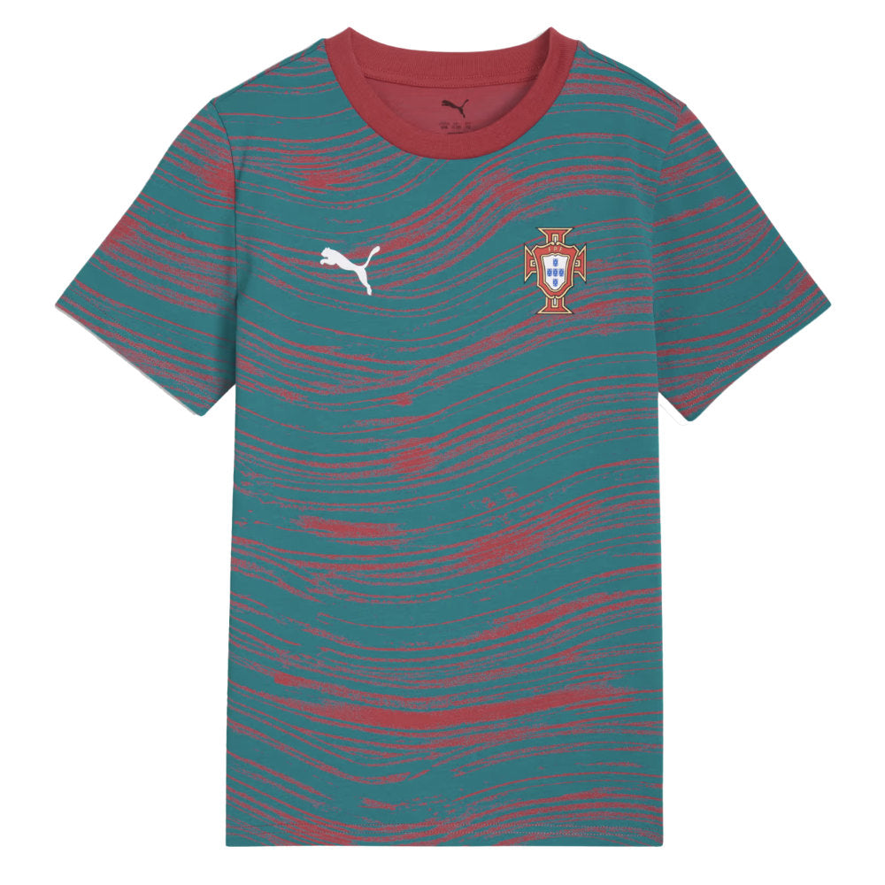 2026-2027 Portugal FtblCulture Tee AOP (Red-Green) - Kids_0