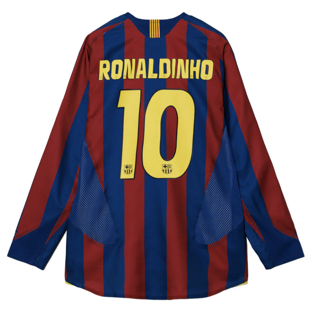 2005-2006 Barcelona T90 Reissue LS Home Shirt (Ronaldinho 10)_0
