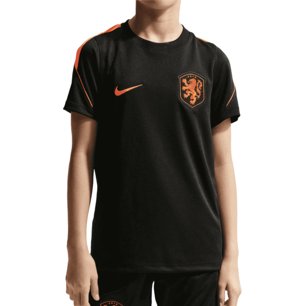2026-2027 Netherlands Dri-Fit Shirt (Black/Orange) - Kids_0