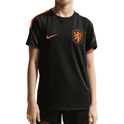 2026-2027 Netherlands Dri-Fit Shirt (Black/Orange) - Kids_0