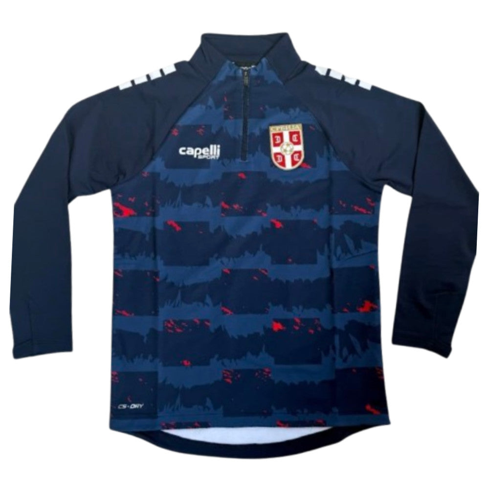 2025-2027 Serbia Pre-Match 1/4 Zip Top (Navy)_0