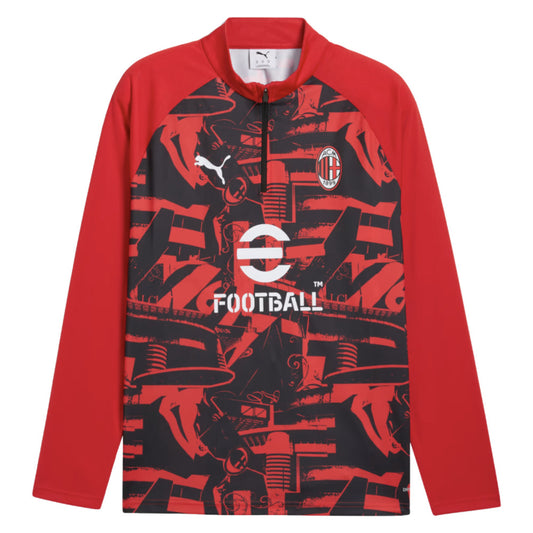 2026-2027 AC Milan Warm Up 1/4 Zip Top (Red)_0
