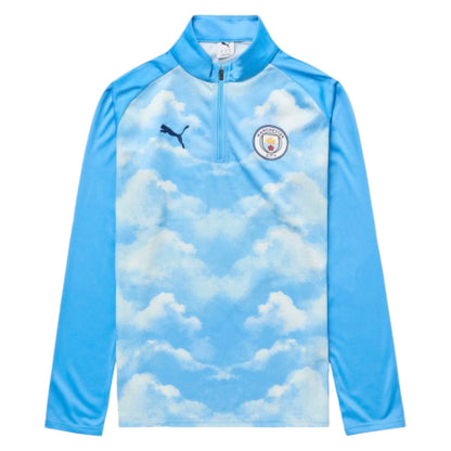 2026-2027 Man City Warm Up 1/4 Zip Top (Icy Blue) - Kids_0