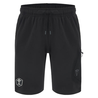 2026-2027 Wales WRU Bermuda Travel Cotton Shorts (Black) - Kids_0
