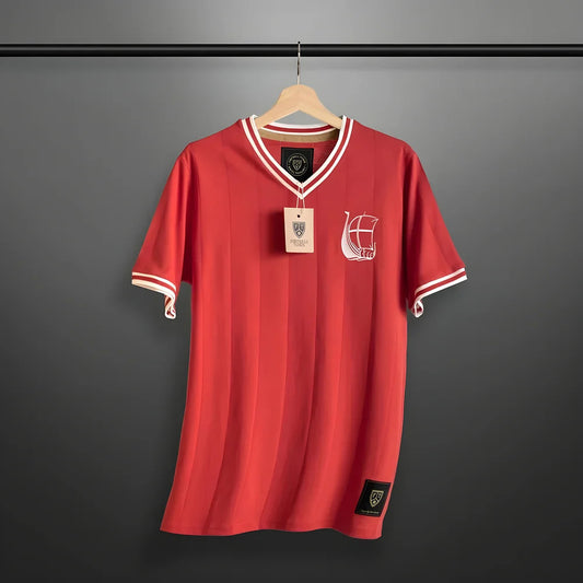 Vintage Denmark De Rød-hvide Soccer Jersey_0