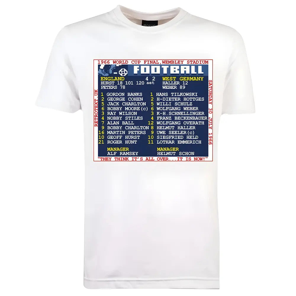 1966 World Cup Final (England) Retrotext T-Shirt - White_1