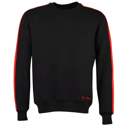 Toffs Retro Black Sweatshirt Red Sleeve Panels_0