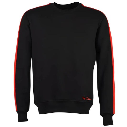 Toffs Retro Black Sweatshirt Red Sleeve Panels_0