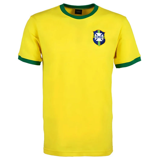 Brazil 1970's World Cup Retro T-Shirt - Yellow/Green_0