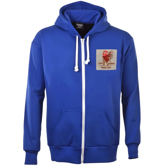 France Rooster 1924 Vintage Zipped Hoodie - Royal_0
