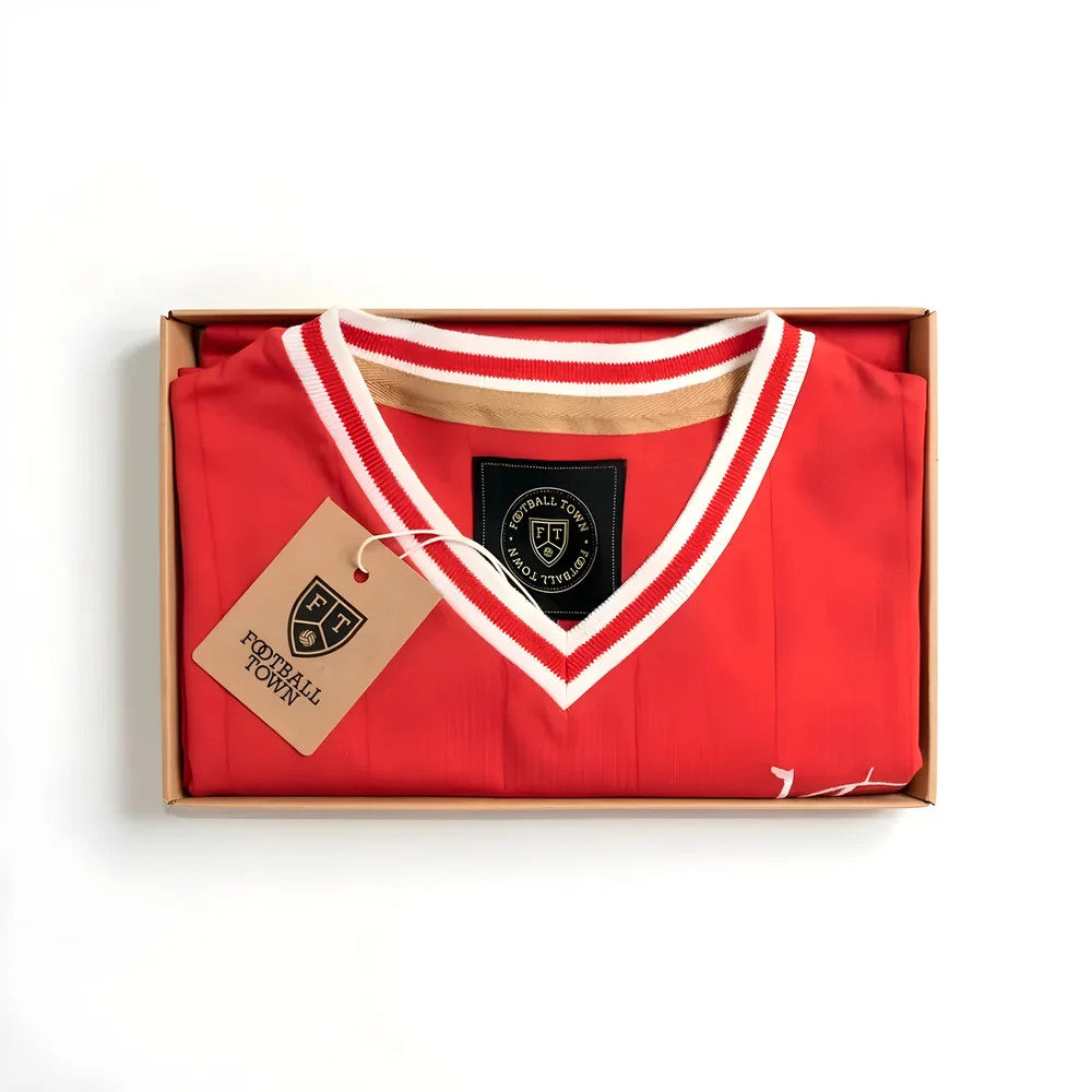 Vintage Denmark De Rød-hvide Soccer Jersey_4