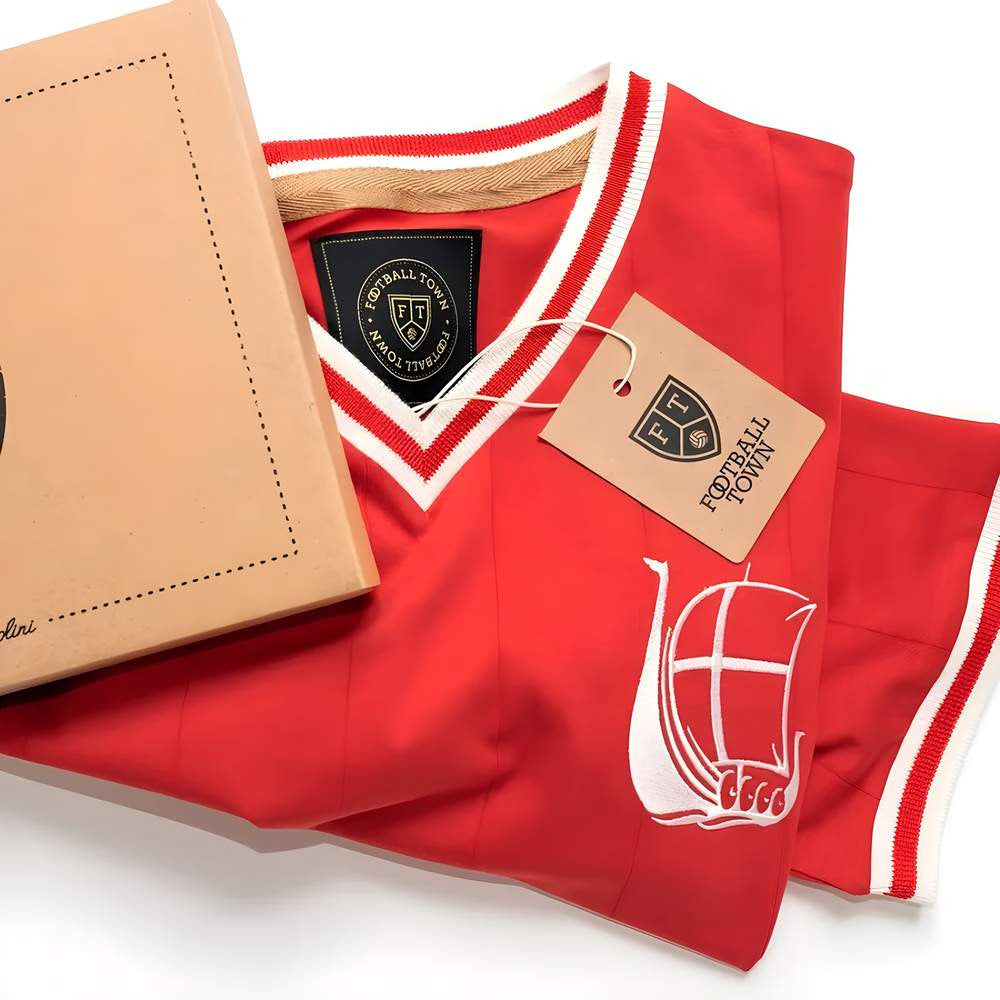 Vintage Denmark De Rød-hvide Soccer Jersey_2