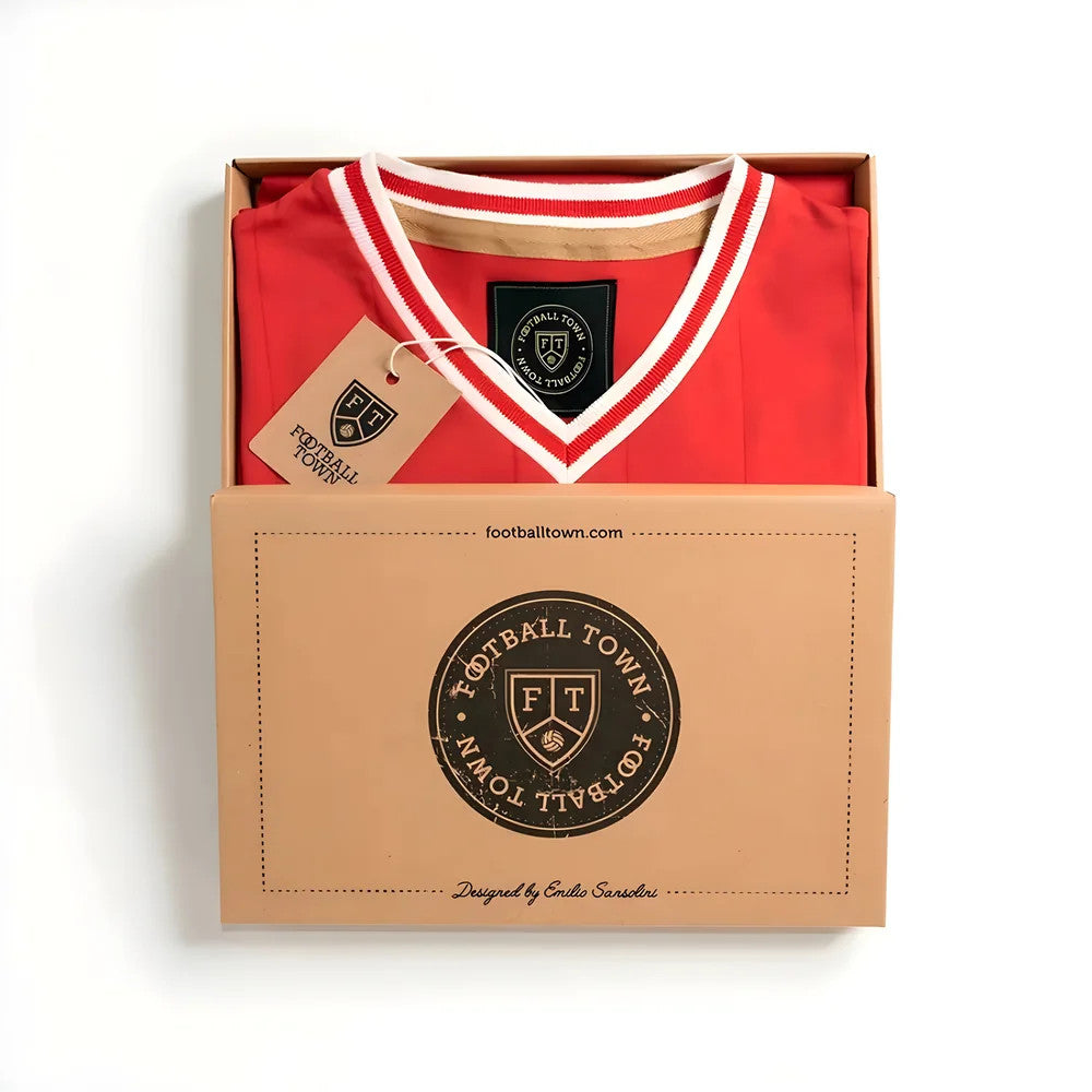 Vintage Denmark De Rød-hvide Soccer Jersey_1