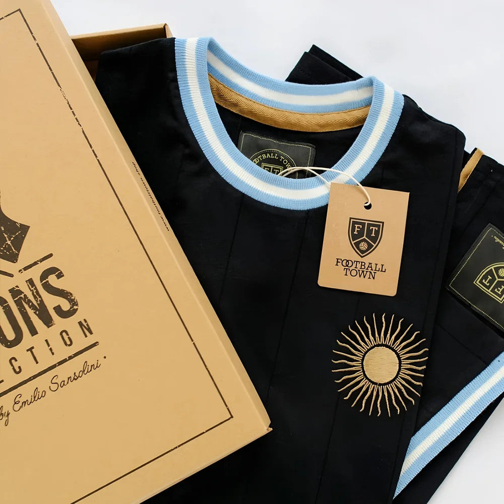 Vintage Argentina El Sol Negro Away Soccer Jersey_3