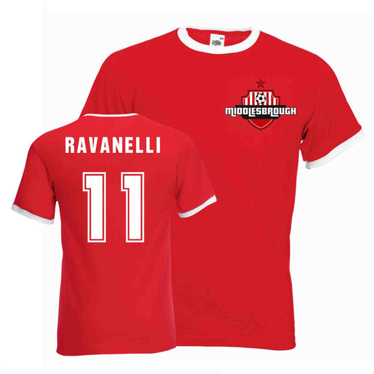 Fabrizio Ravanelli Middlesborough Ringer Tee (red)_0
